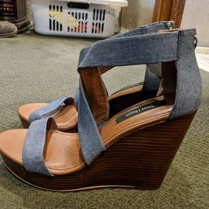 Strappy jean sandals